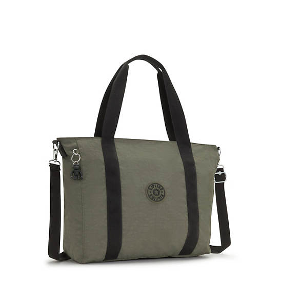 Kipling Asseni Tote Bags Green Moss | CA 1462KO